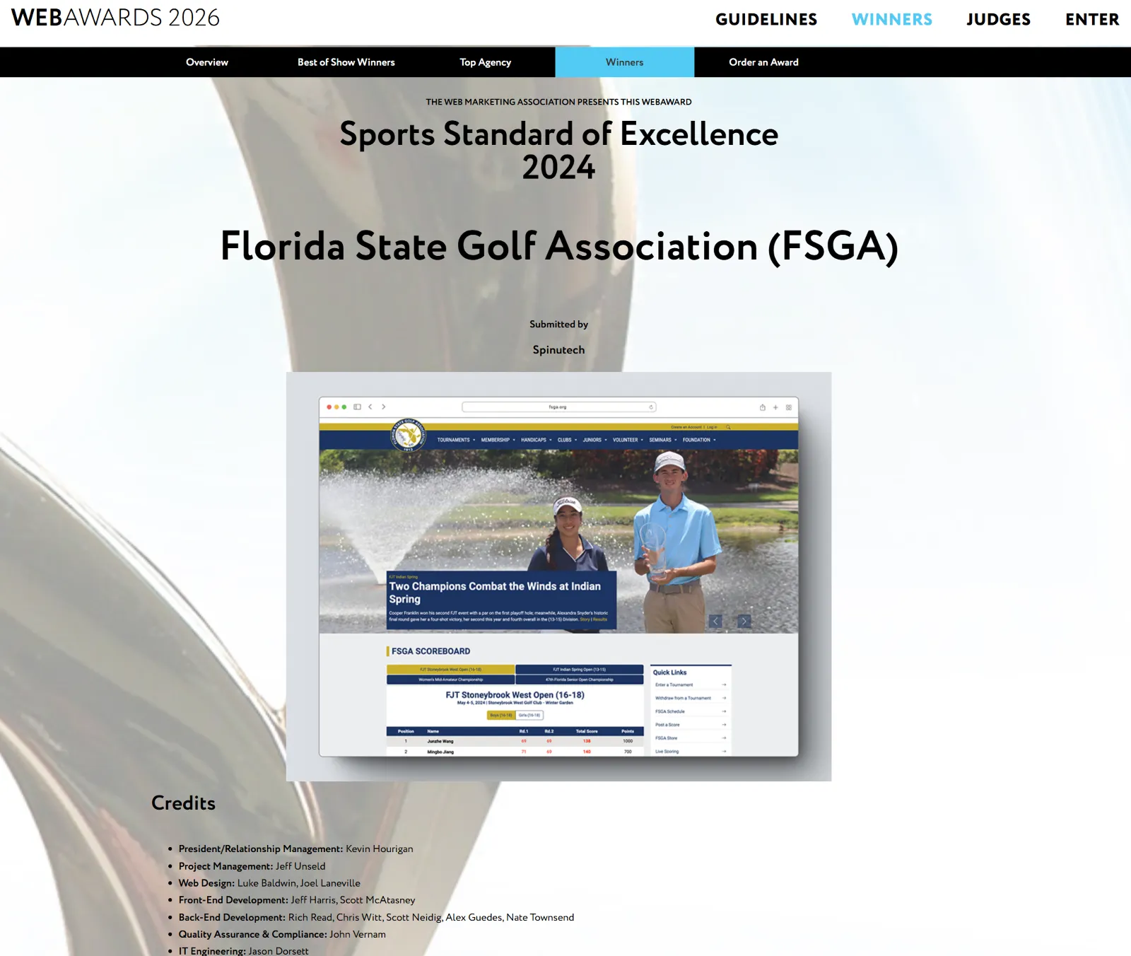 2024 WebAward recognition for the site redesign