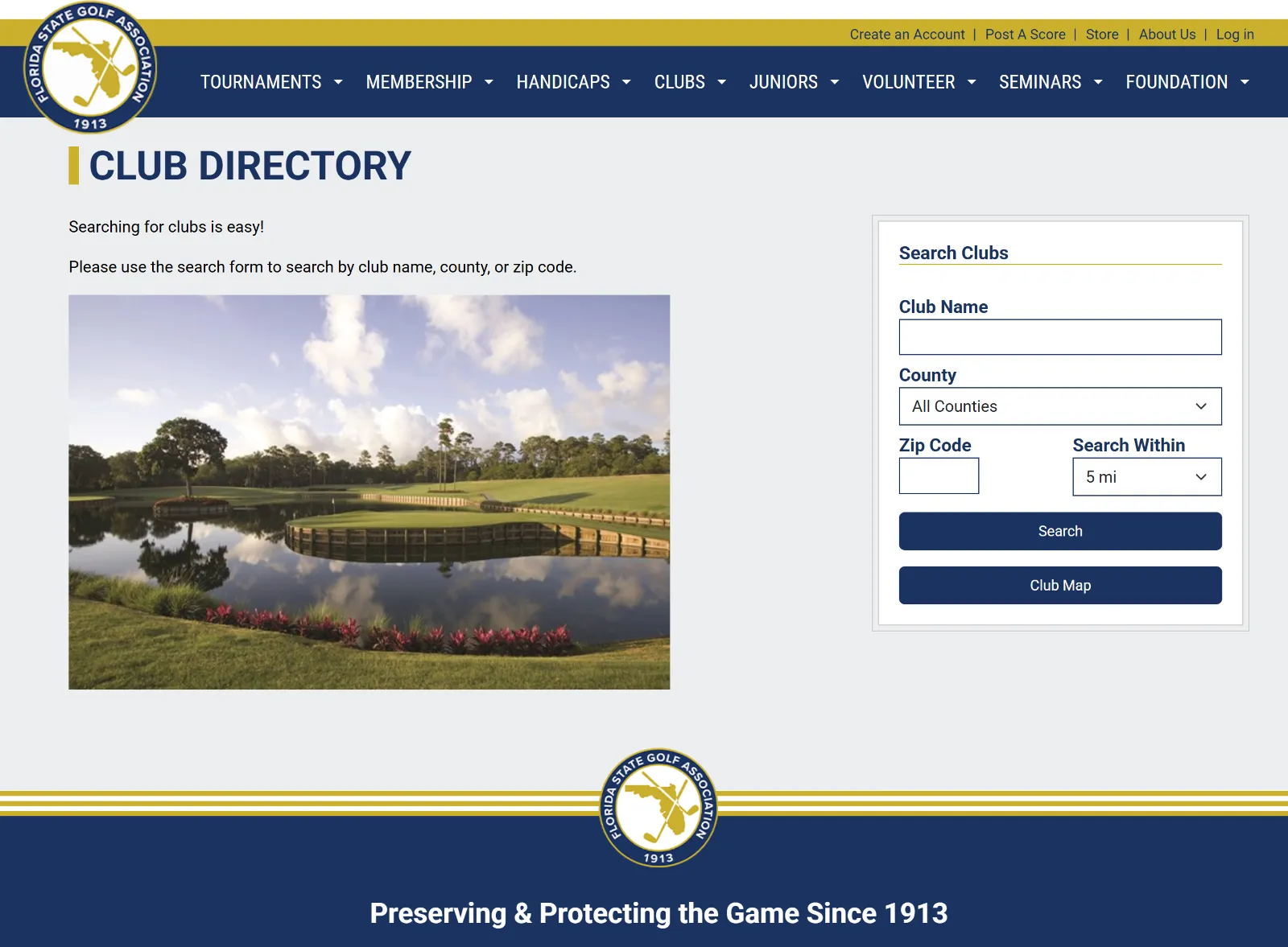 Club directory with Google Places distance search