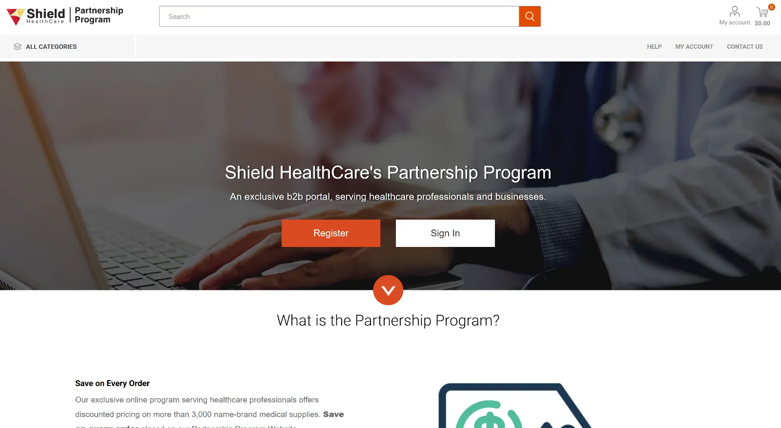 nopCommerce B2B portal homepage