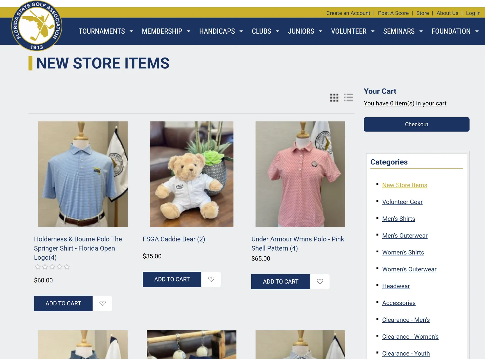 nopCommerce store page with branded merchandise