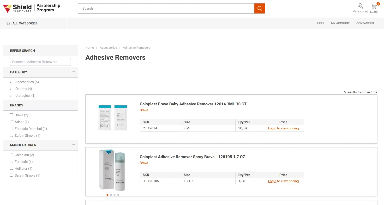Search results page powered by Algolia